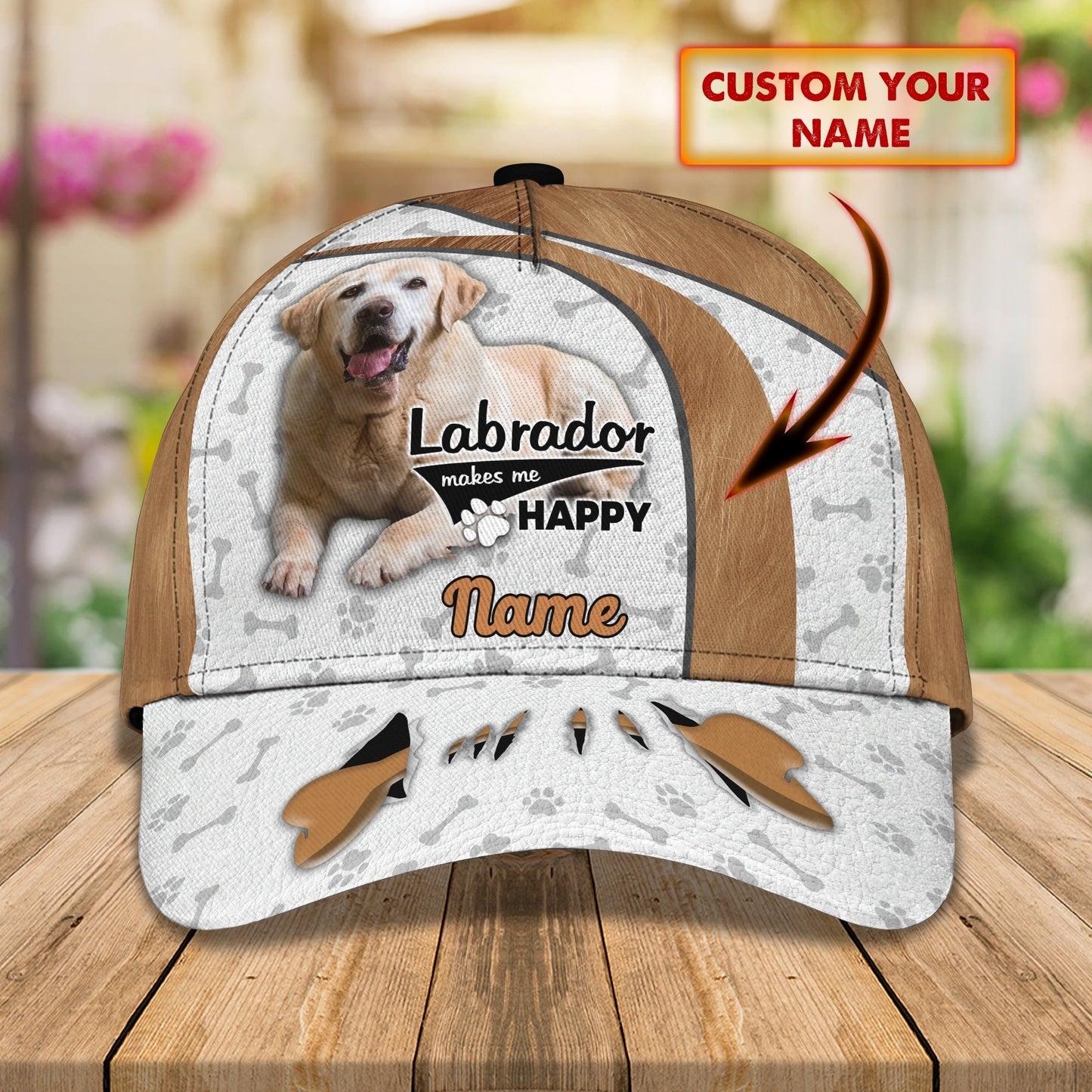 3D Classic Cap Labrador 01 Personalize Name Cap Nama184 Lasfour CA1249