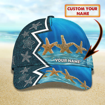 3D Classic Cap Starfish Personalized Name Cap Nama422 Lasfour CA1204