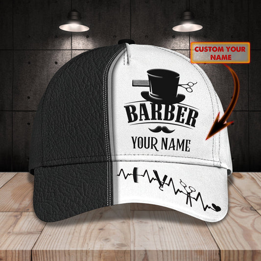 Customized Black And White Baseball Cap For A Barber Gift For Barber CA2626