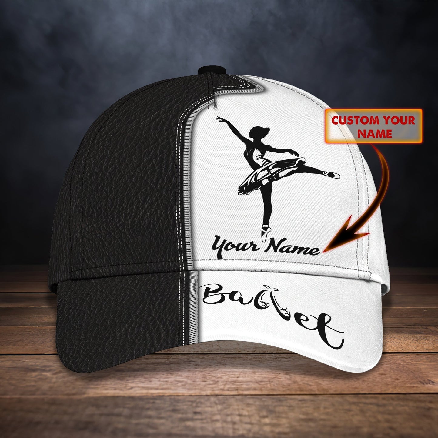 3D Classic Cap Ballet1 Personalized Name Cap Lasfour CA1044