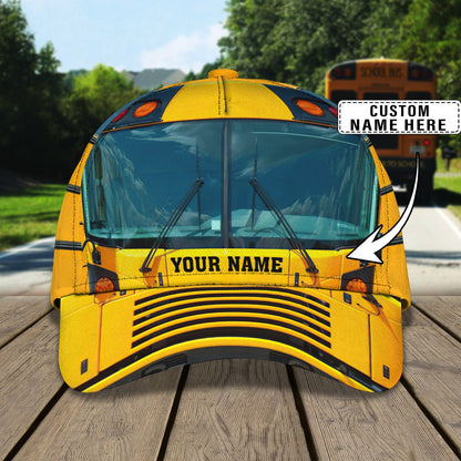 3D Classic Cap School Bus Personalized Name Cap 10 Lasfour CA1288