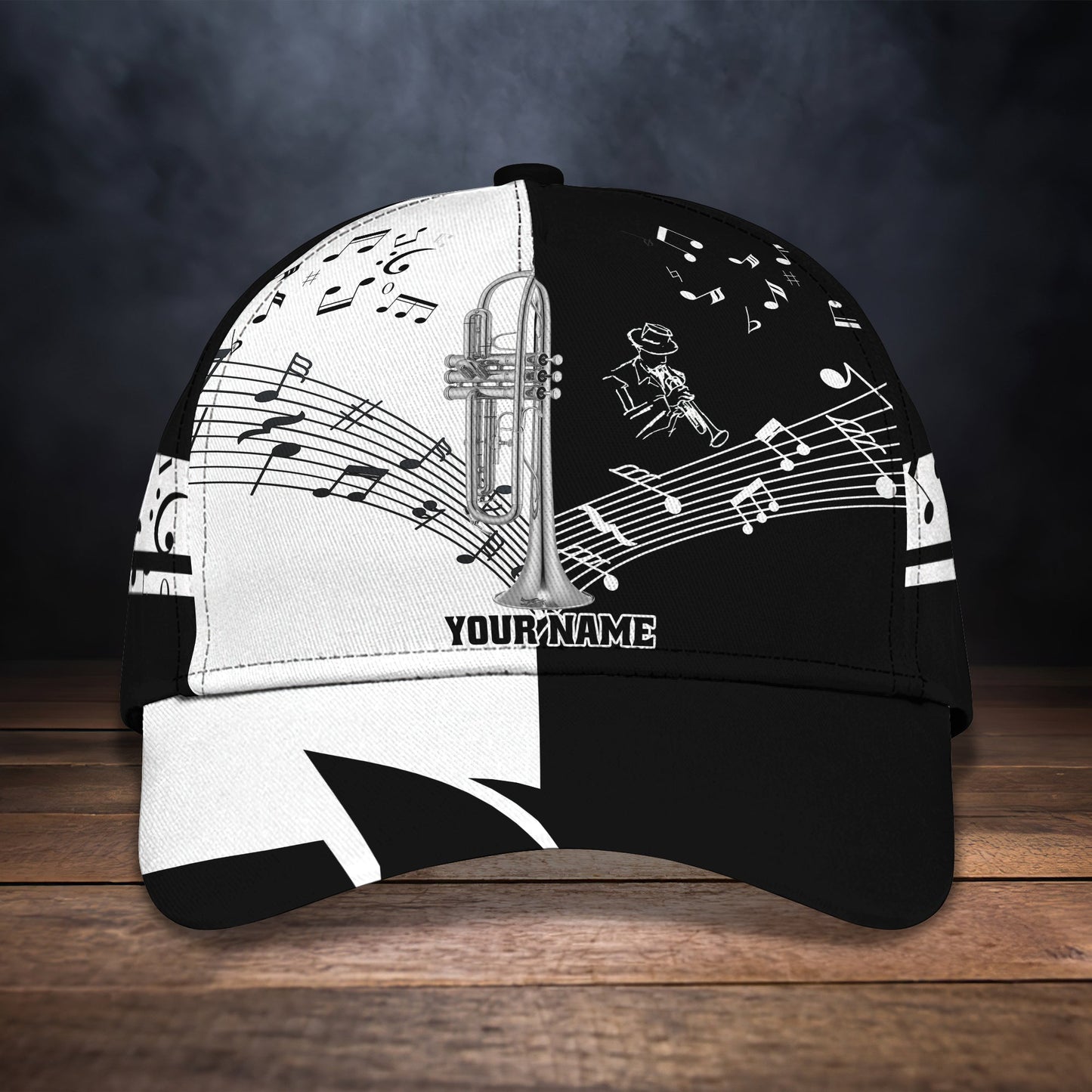 3D Classic Cap Trumpet Personalized Name Cap 02Lasfour CA1184