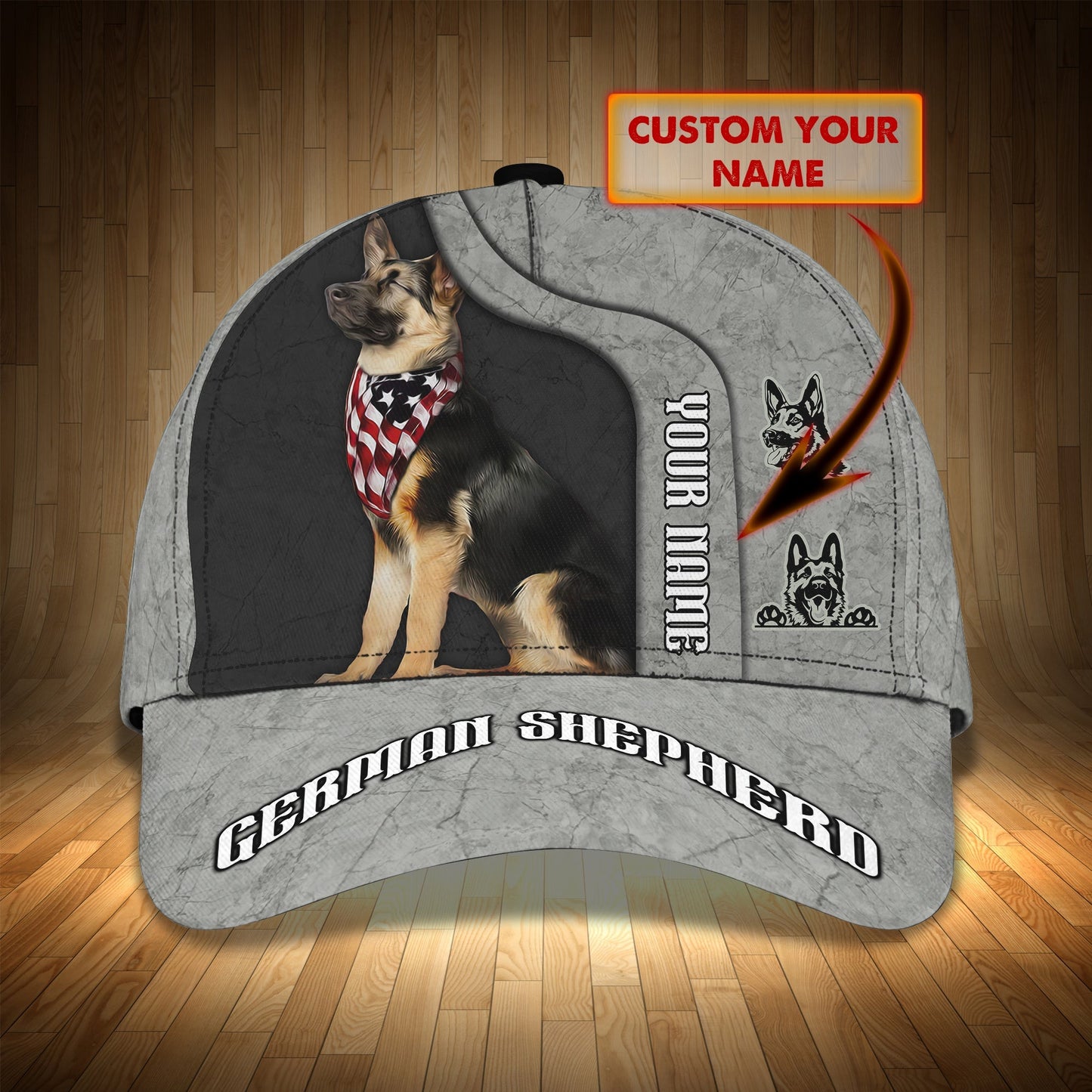 3D Classic Cap German Shepherd Lasfour CA2376