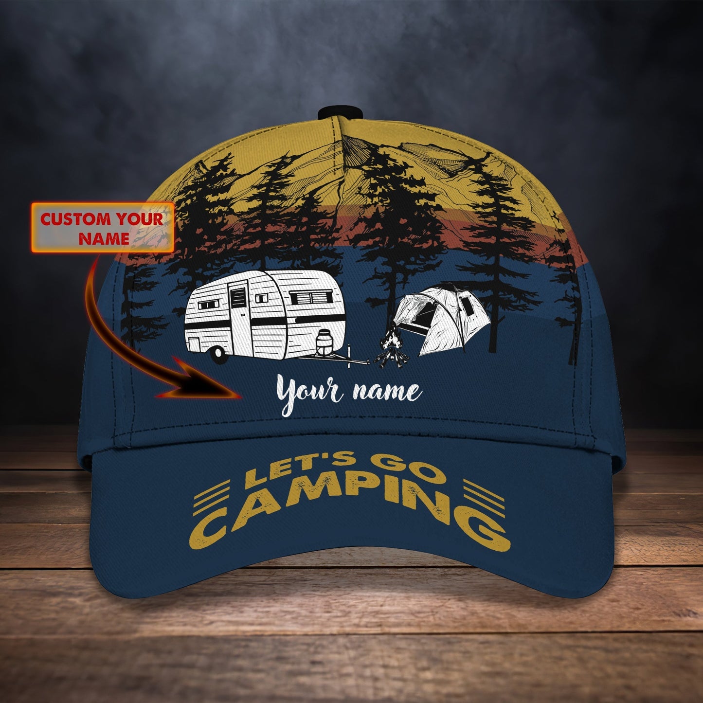 Personalized Camping Cap, Let's Go Camping 3D Classic Cap CA0228
