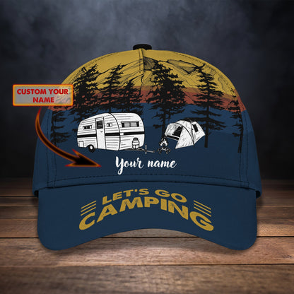 Personalized Camping Cap, Let's Go Camping 3D Classic Cap CA0228