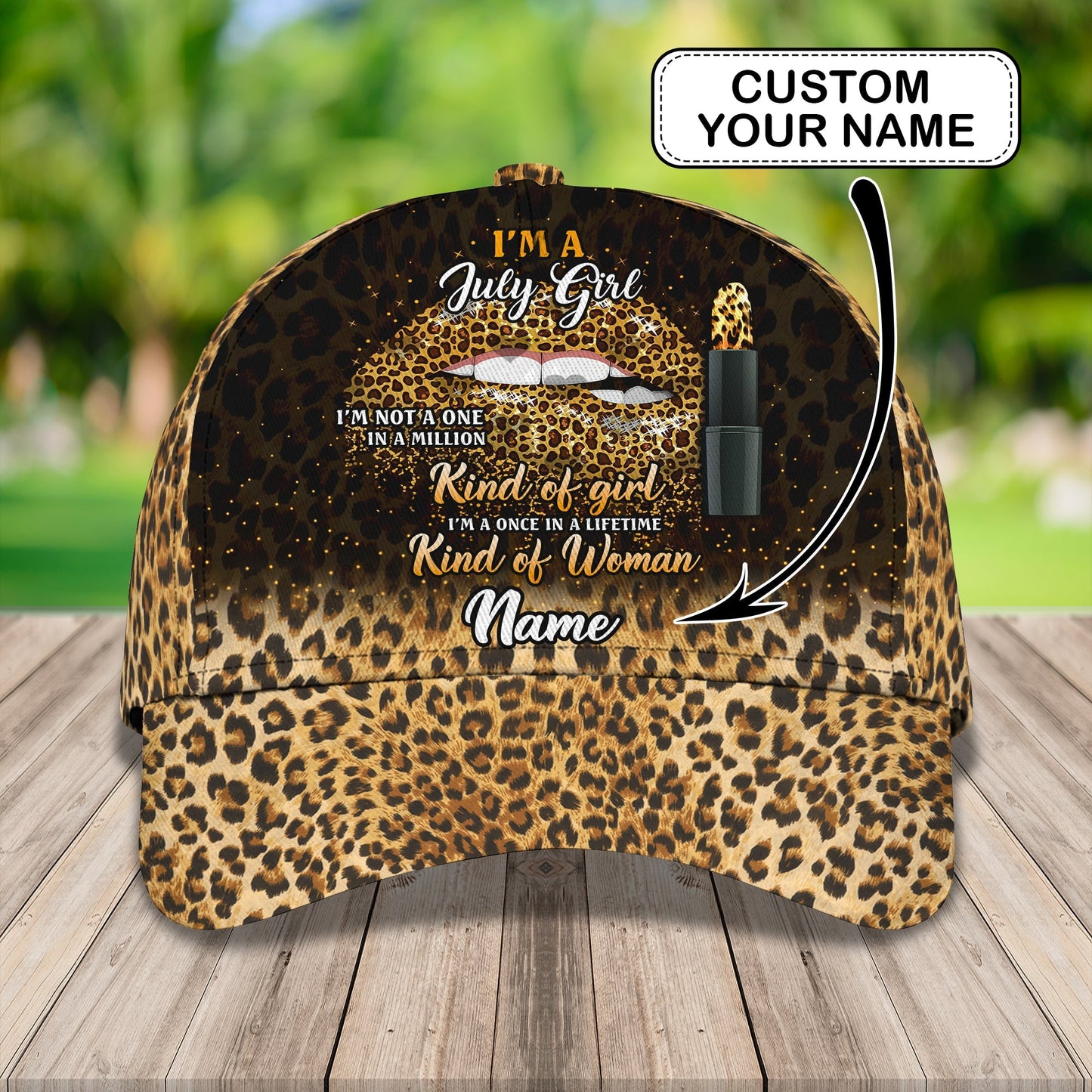 3D Classic Cap July Girl Personalized Name Cap Namah78 Lasfour CA1420