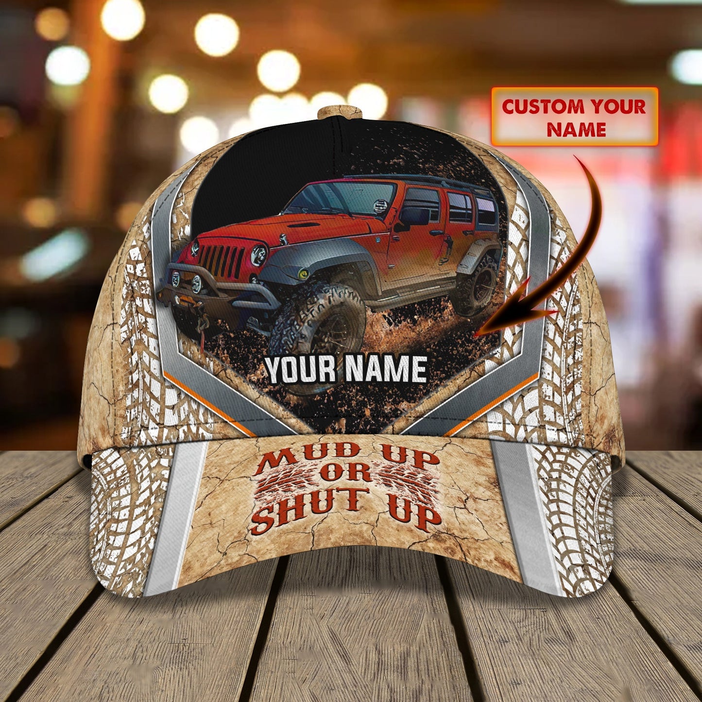 3D Classic Cap Mud Racing Personalized Name Cap Lasfour CA1230