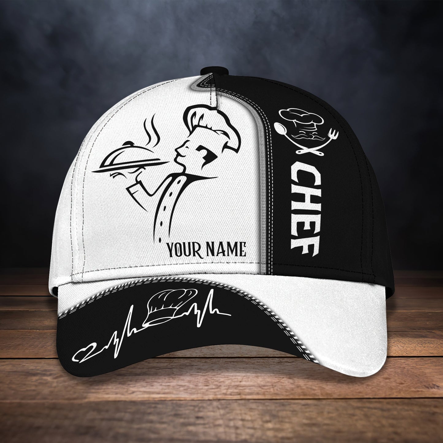 3D Classic Cap Chef Personalized Name Cap Lasfour CA0774