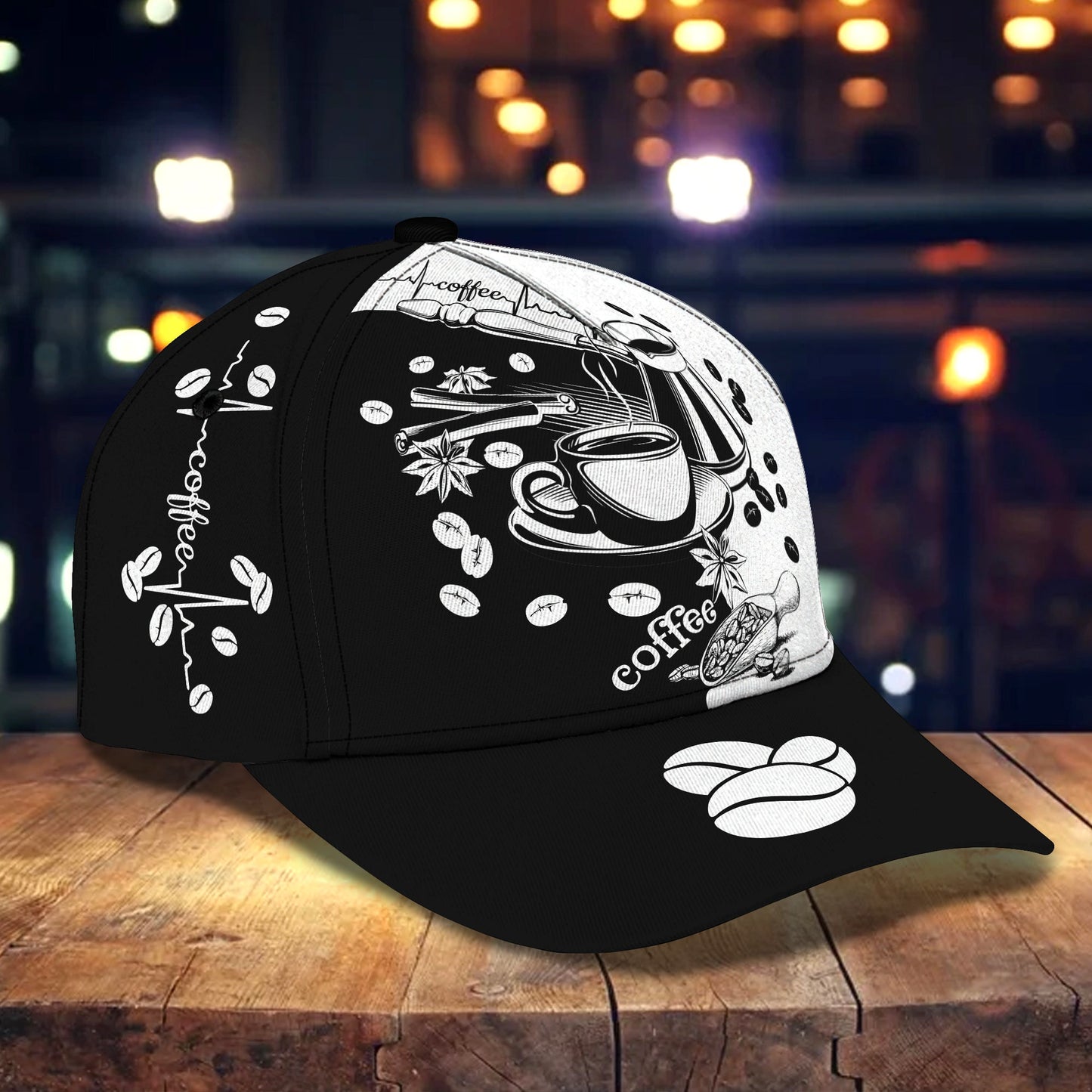 3D Classic Cap Coffee Personalized Name Cap Lasfour CA2221