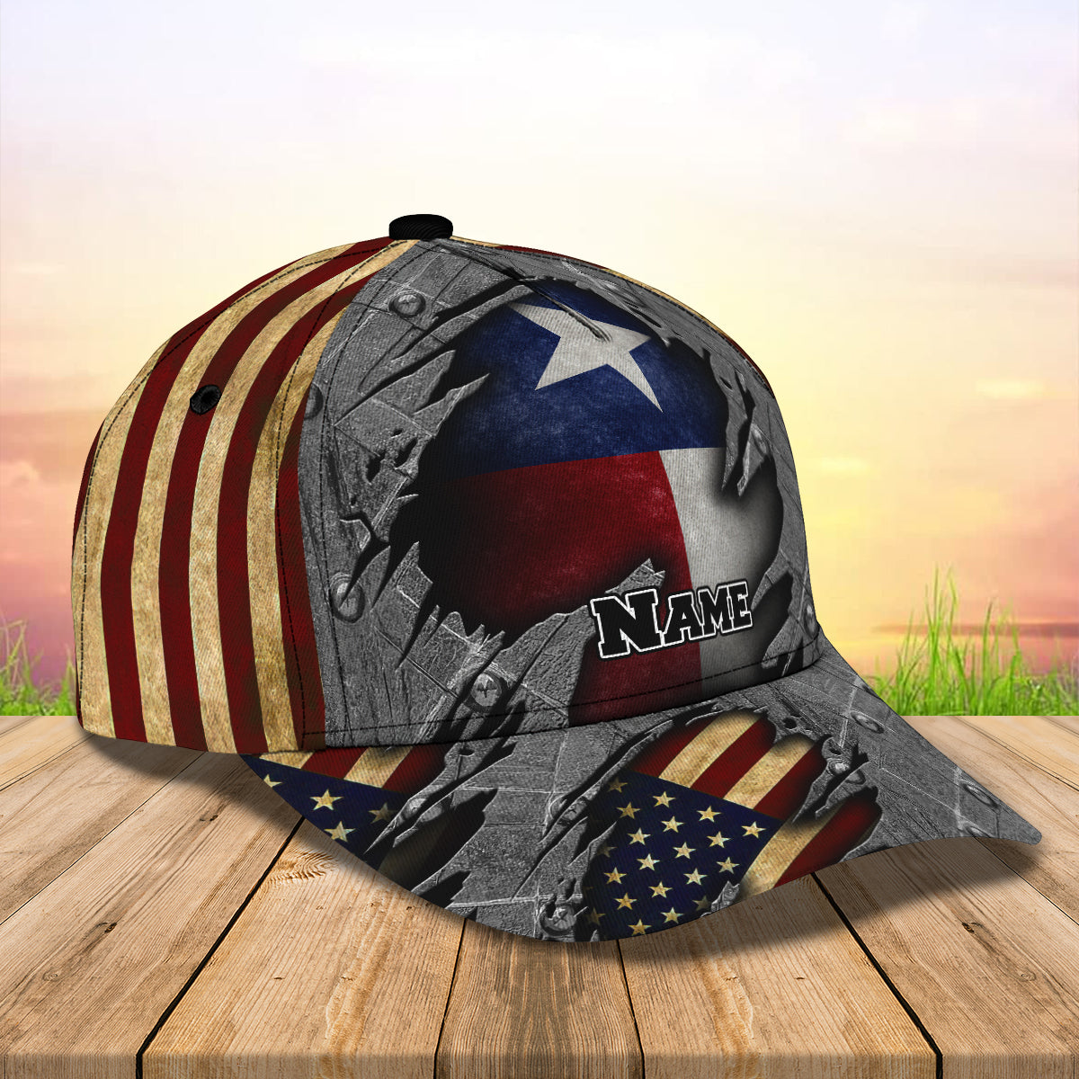 3D Classic Cap Texas Flag Personalize Name Cap Nama228 Lasfour CA1309