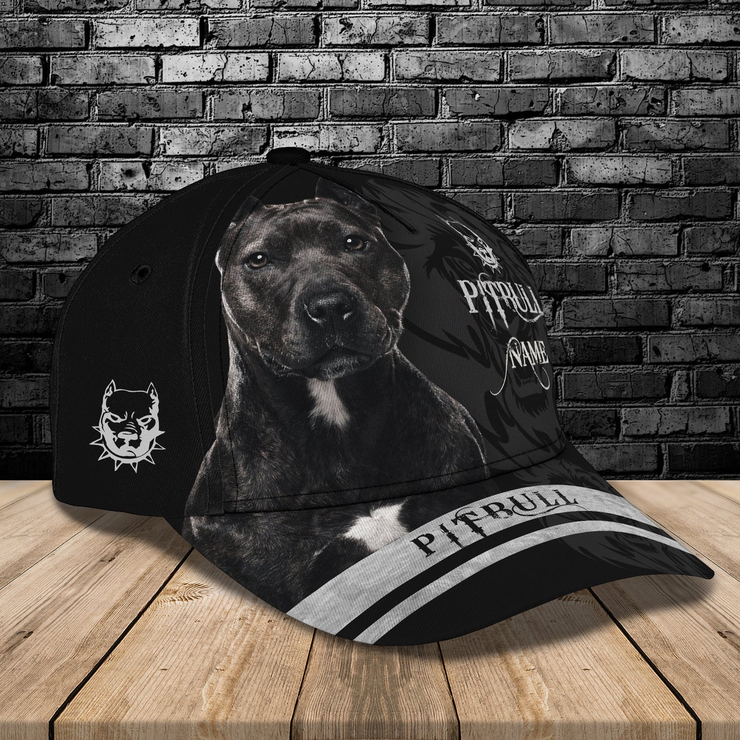 3D Classic Cap Pitbull Personalized Name Cap 55 Lasfour CA0804
