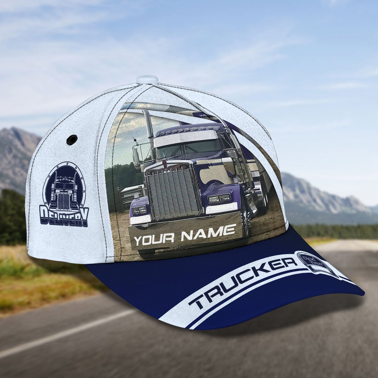 3D Classic Cap Trucker Cap13 Personalized Name Cap Lasfour CA1708