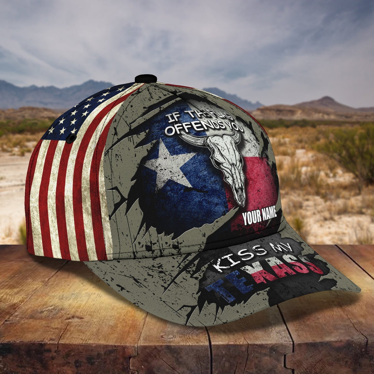 3D Classic Cap Texas2 Personalized Name Cap Lasfour CA2427