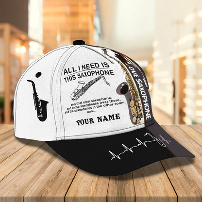 3D Classic Cap Saxophone 4 Personalized Name Cap Lasfour CA2253