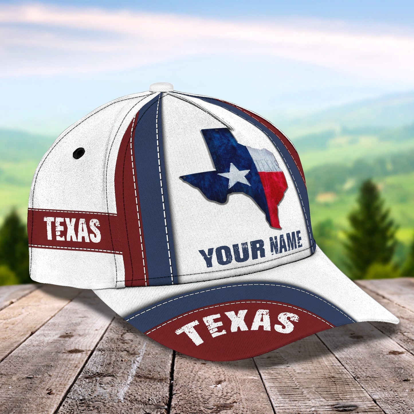 3D Classic Cap Texas Personalized Name Cap Lasfour CA1465