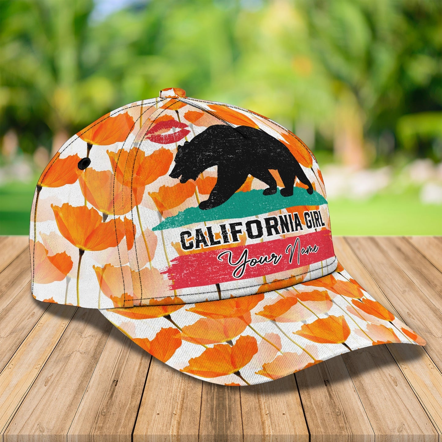 3D Classic Cap Just A California Girl Personalized Name Cap Lasfour CA1585