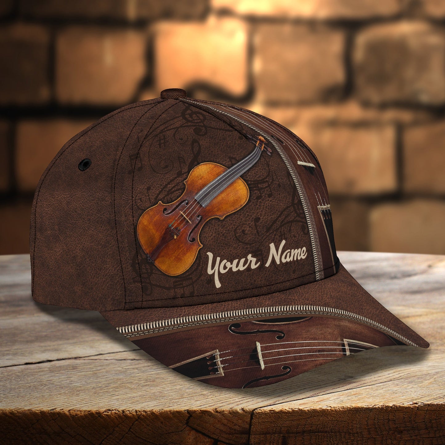 3D Classic Cap Love Violin Personalized Name Cap Lasfour CA2296