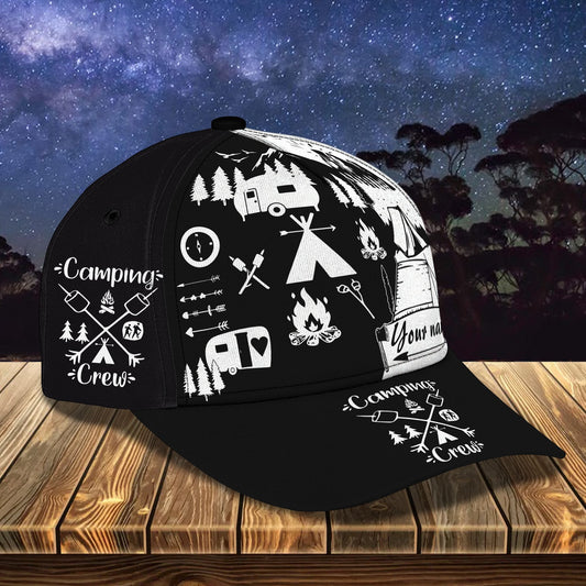 3D Classic Cap Camping Personalized Name Cap 27 Lasfour CA1957
