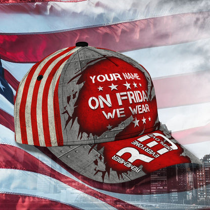3D Classic Cap We Wear Red Personalized Name Cap Lasfour CA2379