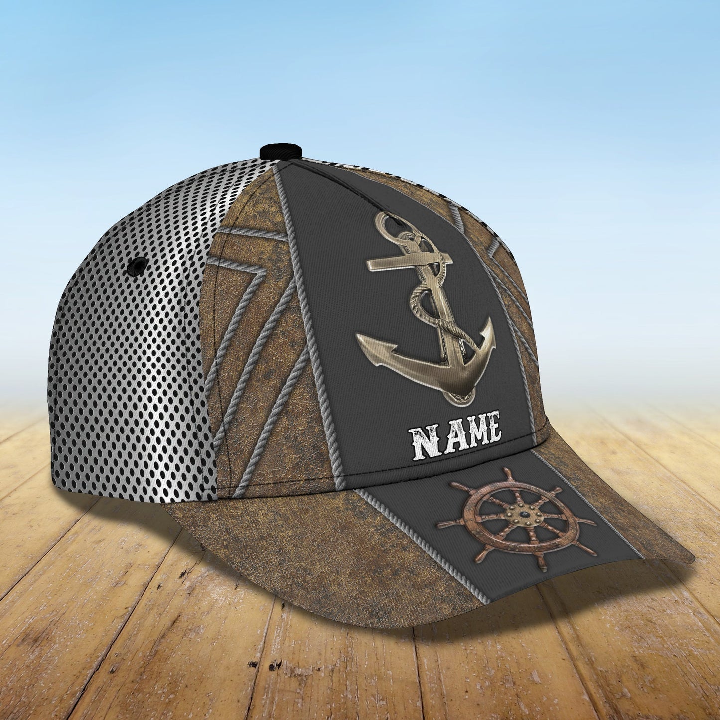 3D Classic Cap Anchor Personalized Name Cap Lasfour CA1081