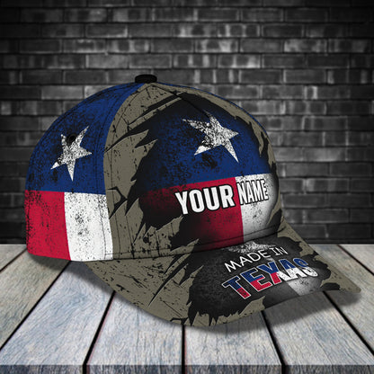 3D Classic Cap Texas2 Personalized Name Cap Lasfour CA1727