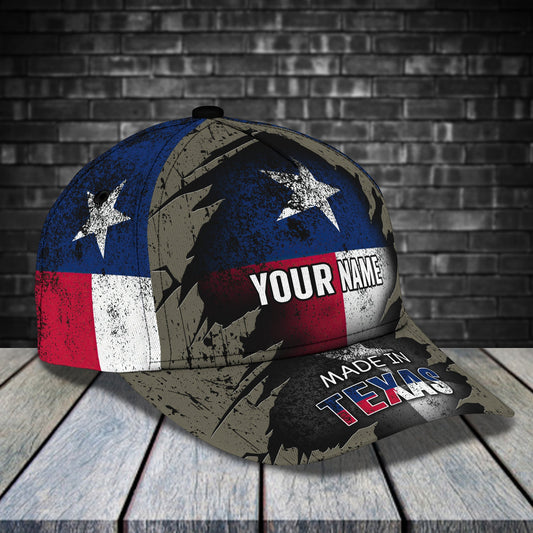 3D Classic Cap Texas2 Personalized Name Cap Lasfour CA1727