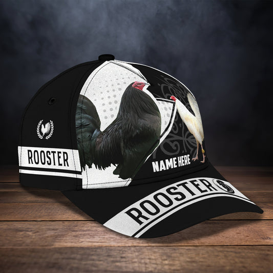 3D Classic Cap Rooster Personalized Name Cap 02 Lasfour CA1287