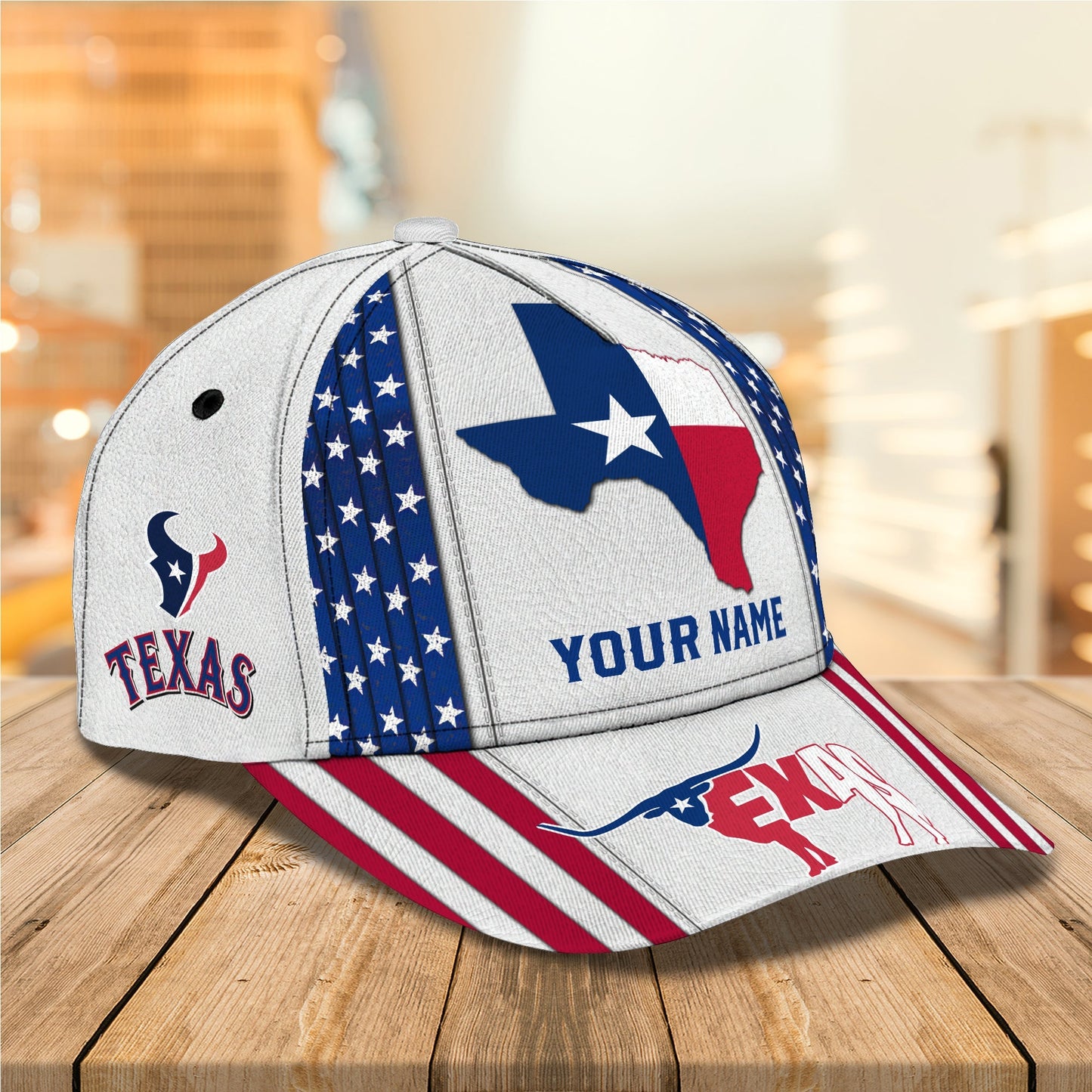 3D Classic Cap Texas Personalized Name Cap102 Texas Lasfour CA1514
