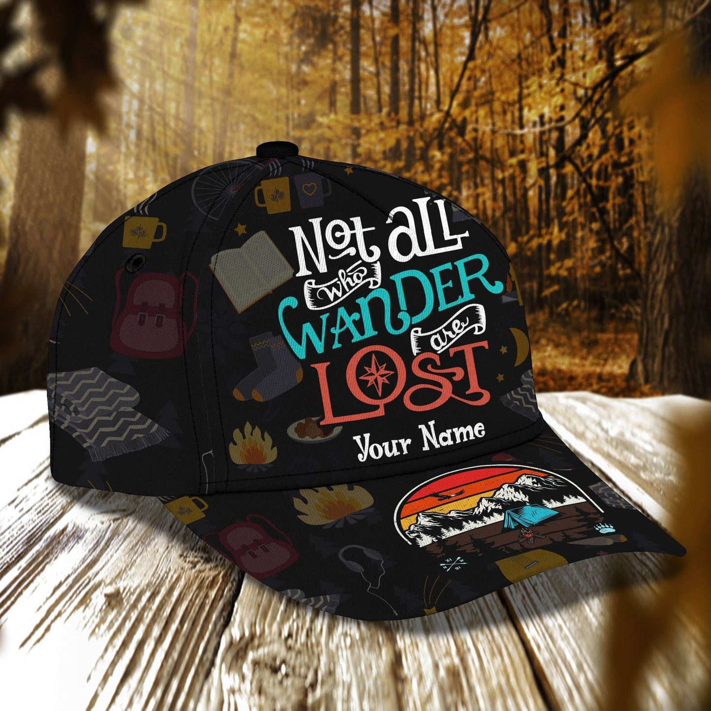 3D Classic Cap Camping Personalized Name Cap Namacap080 Lasfour CA1958
