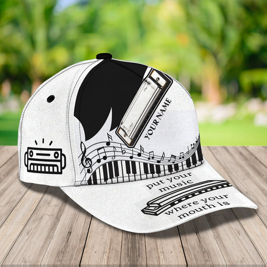 3D Classic Cap Harmonica Personalized Name Cap Nama417 Lasfour CA2255