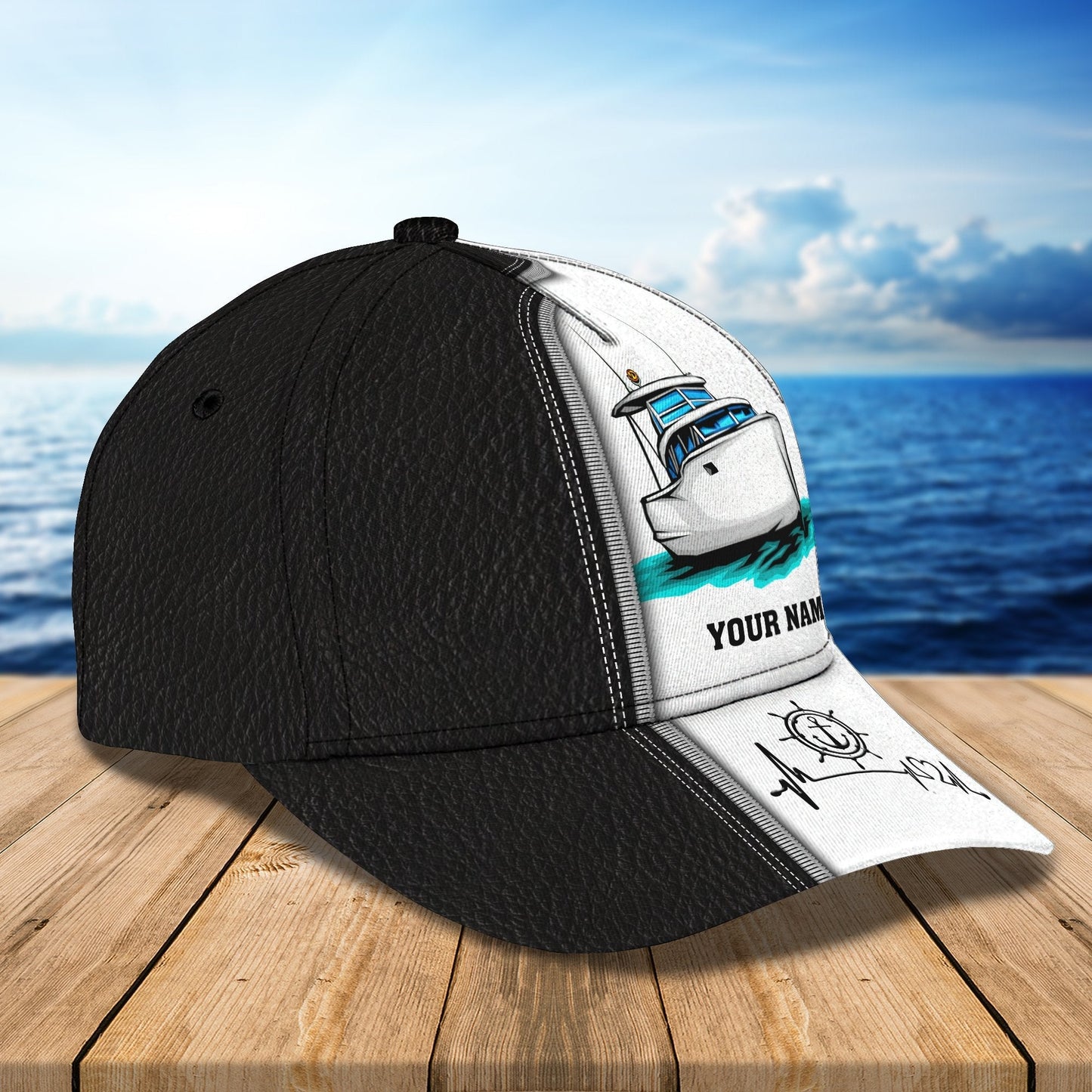 3D Classic Cap Boat Personalized Name Cap Lasfour CA1833