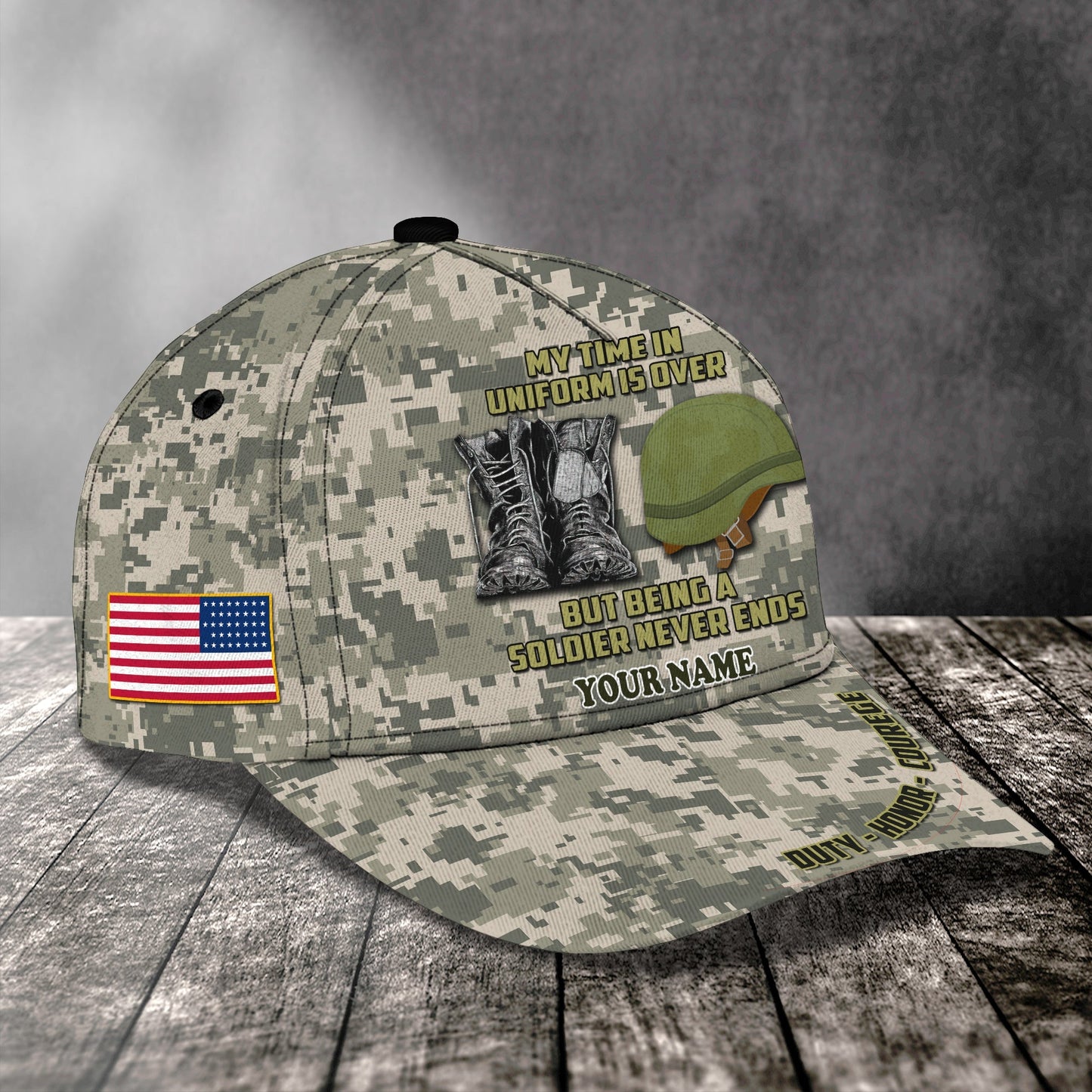3D Classic Cap I Will Always Be A Soldier 2 Personalized Name Cap Lasfour CA0956