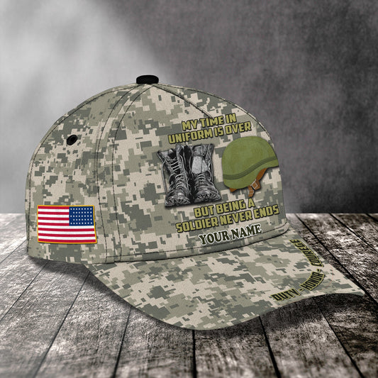 3D Classic Cap I Will Always Be A Soldier 2 Personalized Name Cap Lasfour CA0956