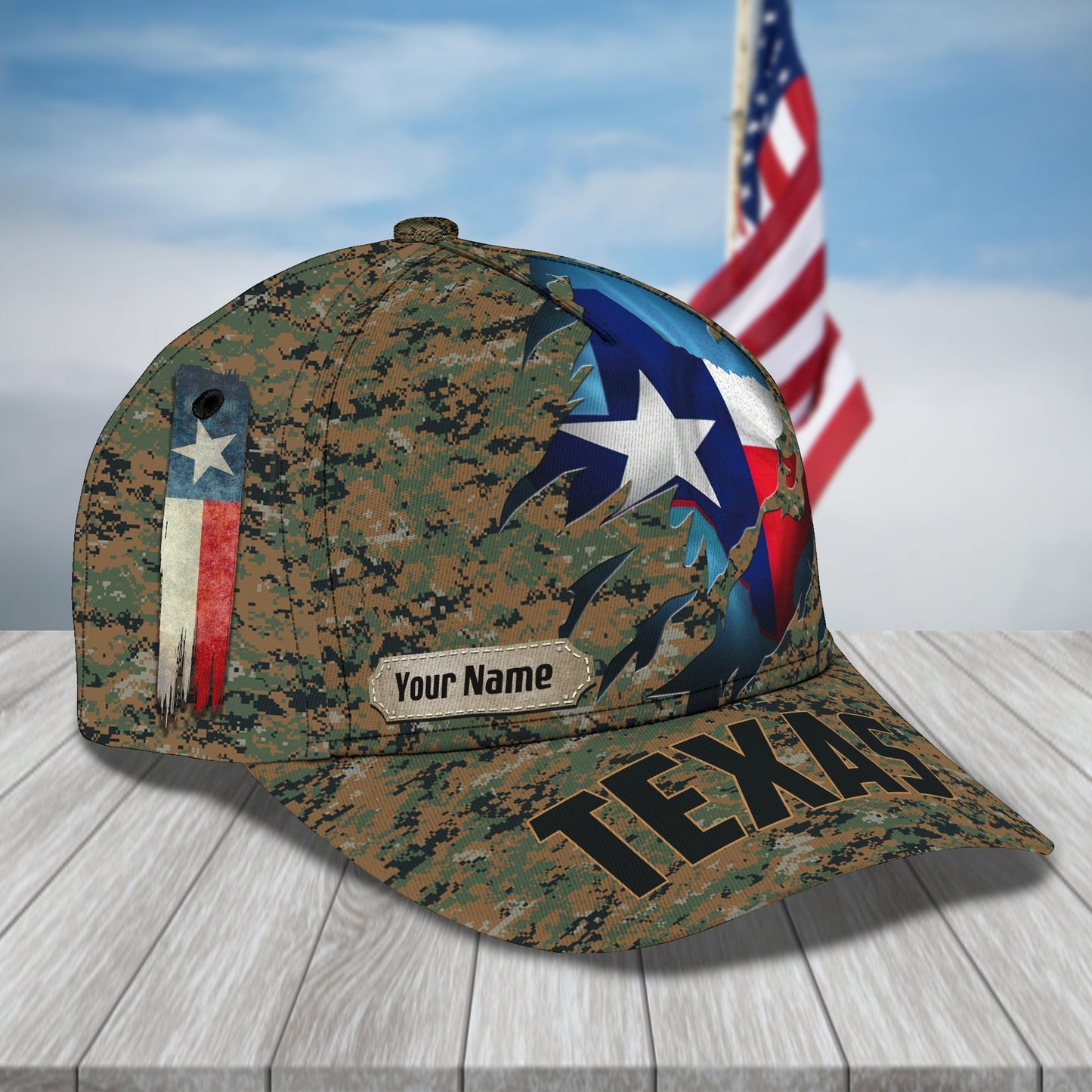 3D Classic Cap Texas Personalized Name Cap Texas 166 Lasfour CA1530