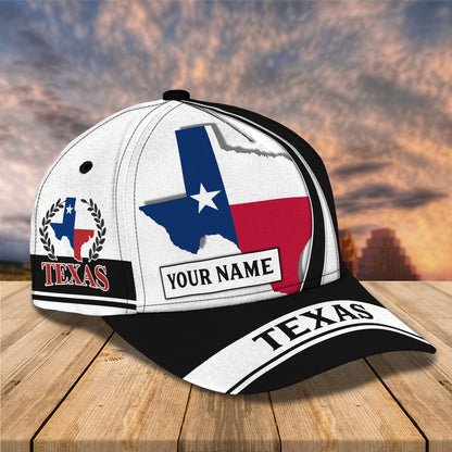 3D Classic Cap Texas Flag 1 Personalized Name Cap Lasfour CA2100