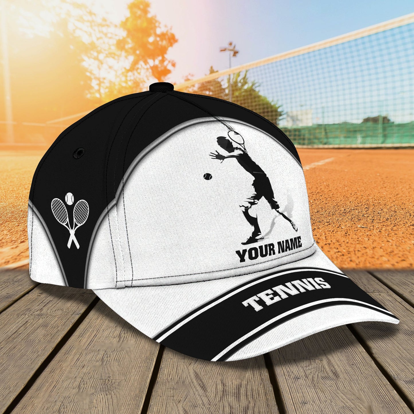 3D Classic Cap Tennis Personalized Name Cap Lasfour CA1193
