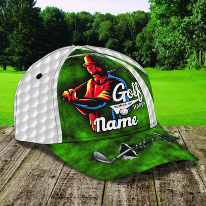 3D Classic Cap Golf Lover Personalized Name Cap Lasfour CA0946