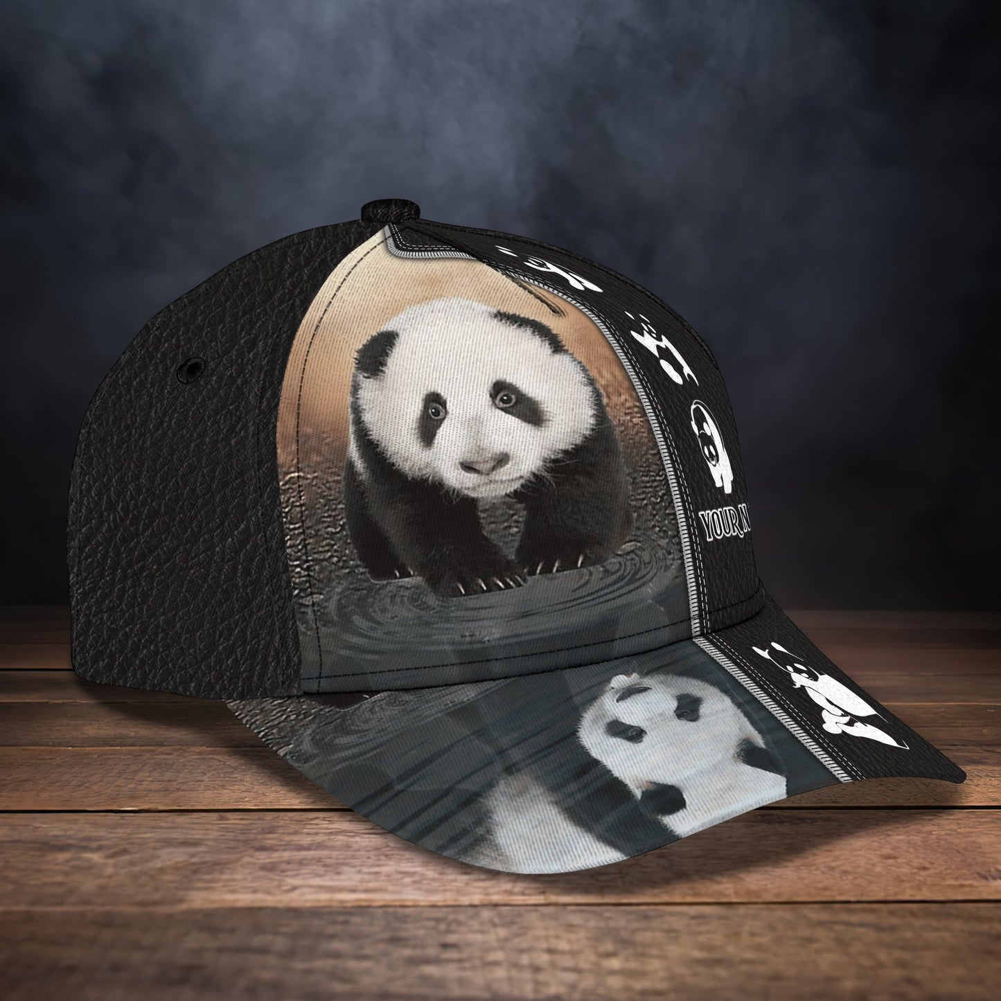 3D Classic Cap Love Panda Personalized Name Cap 01 Lasfour CA0954