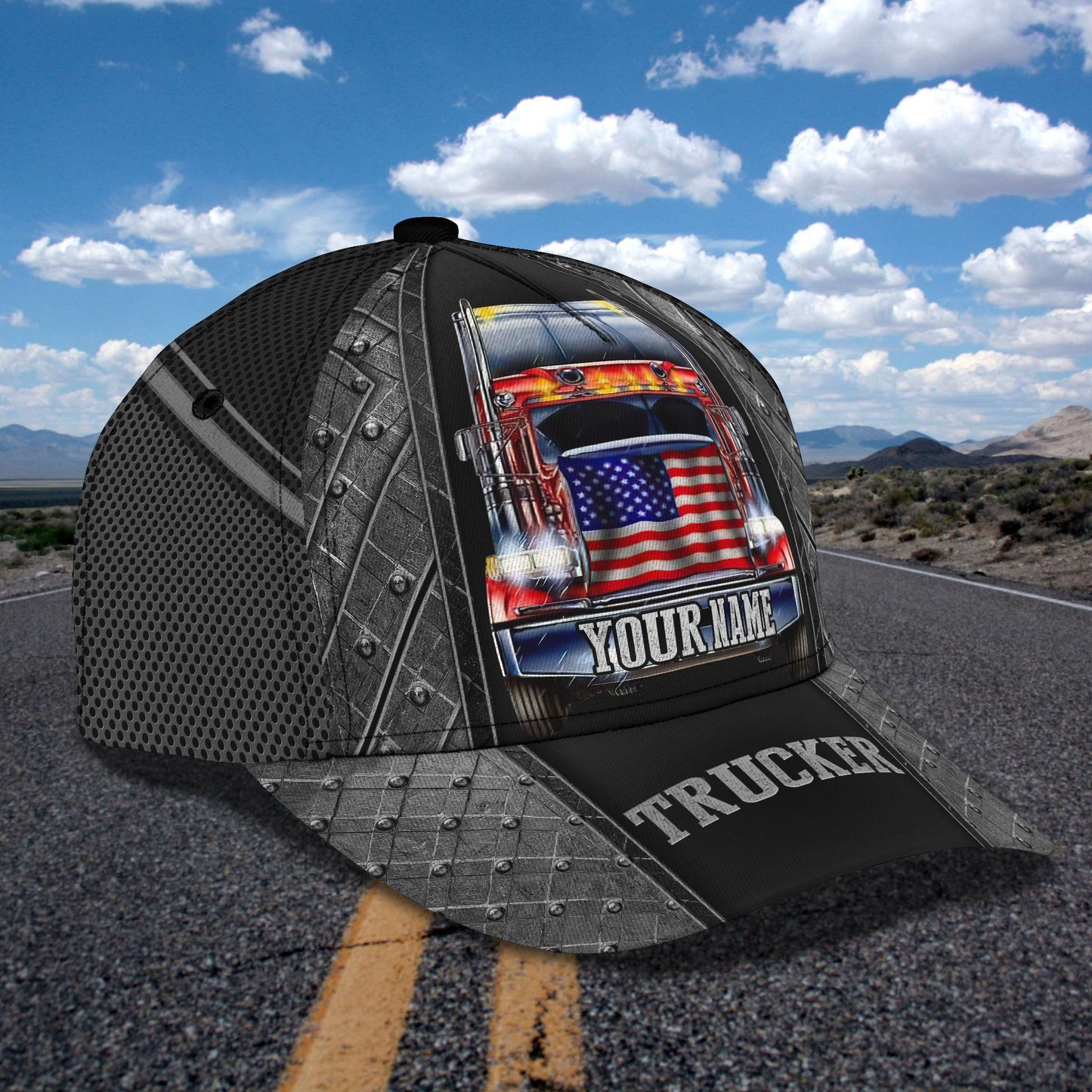 3D Classic Cap Trucker Personalized Name Cap 123 Lasfour CA1737