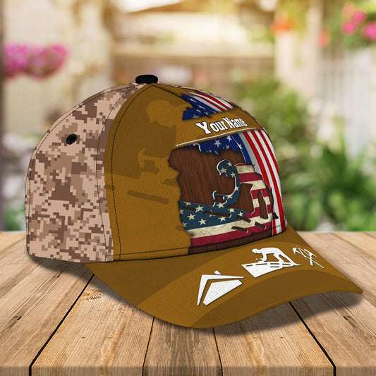 3D Classic Cap Roofer Namapersonalized Name Cap 36 Lasfour CA1940