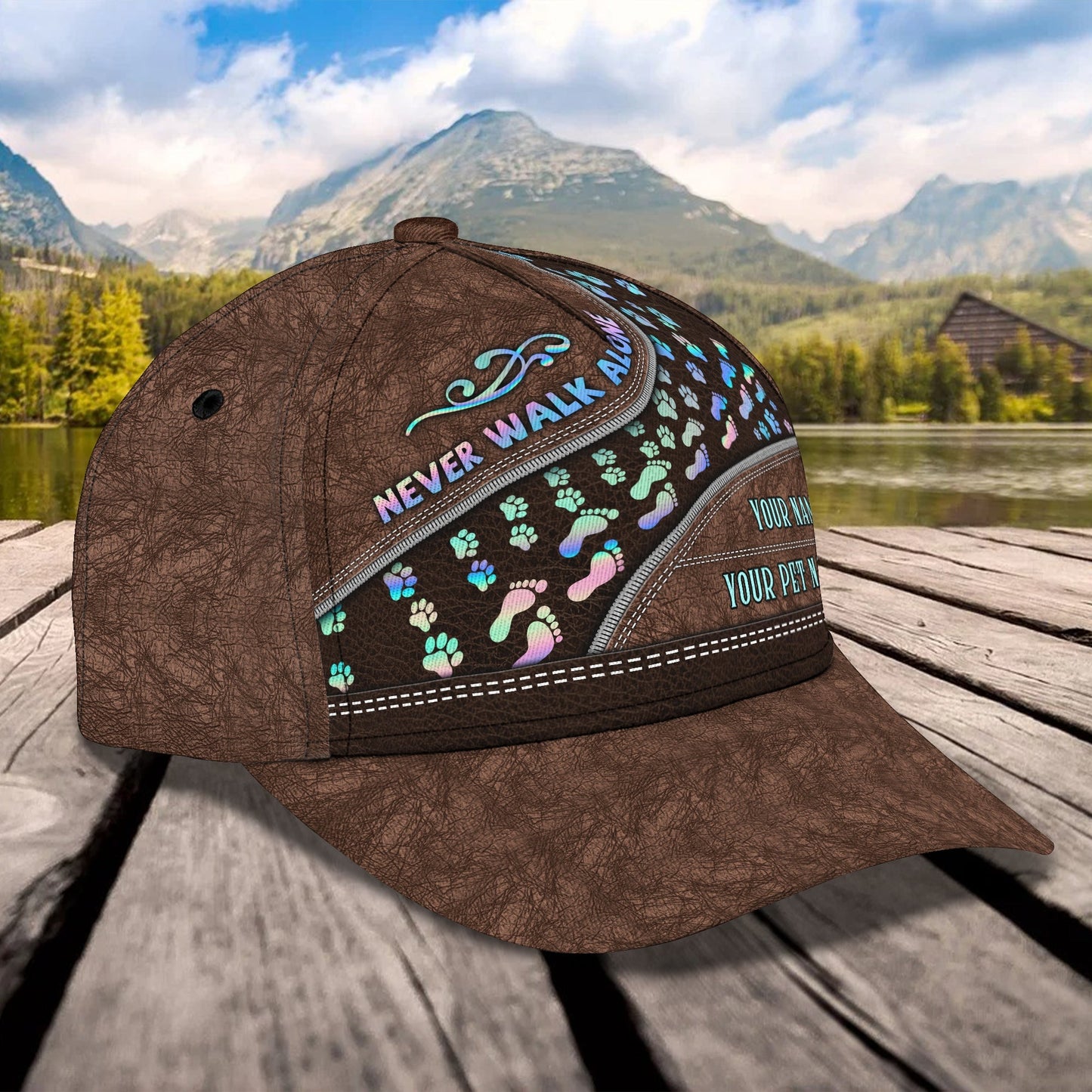 3D Classic Cap Never Walk Alone Personalized Name Cap 111 Lasfour CA1241
