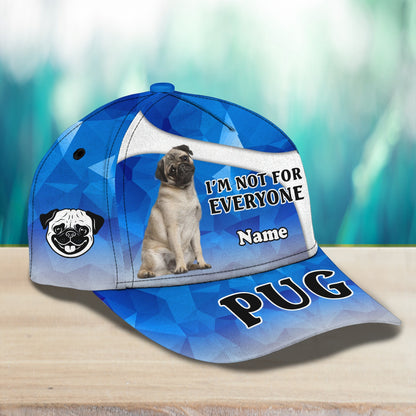 3D Classic Cap My Dog 3 Pug Personalized Name Cap Lasfour CA0964