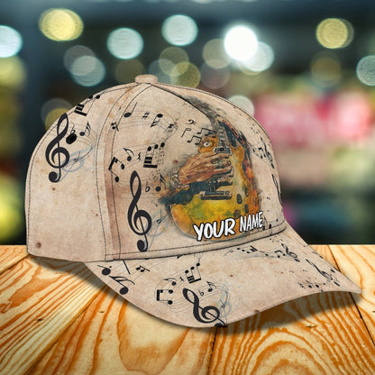 Custom Name Baseball Guitar Cap For Men And Woman, Musican 3D Cap, Guitarist Cap Hat For Summer CO0437