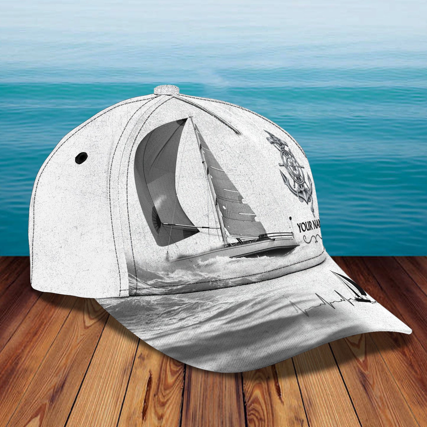 3D Classic Cap Sailing Personalized Name Cap Lasfour CA2050