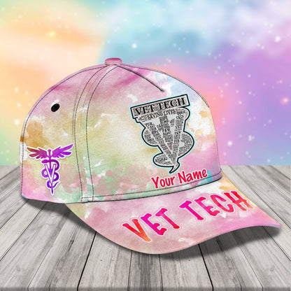 3D Classic Cap Vet Tech 4Personalized Name Cap 058 Lasfour CA1260