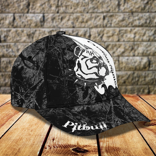 3D Classic Cap Love Pitbull Personalized Name Cap 45 Lasfour CA1972