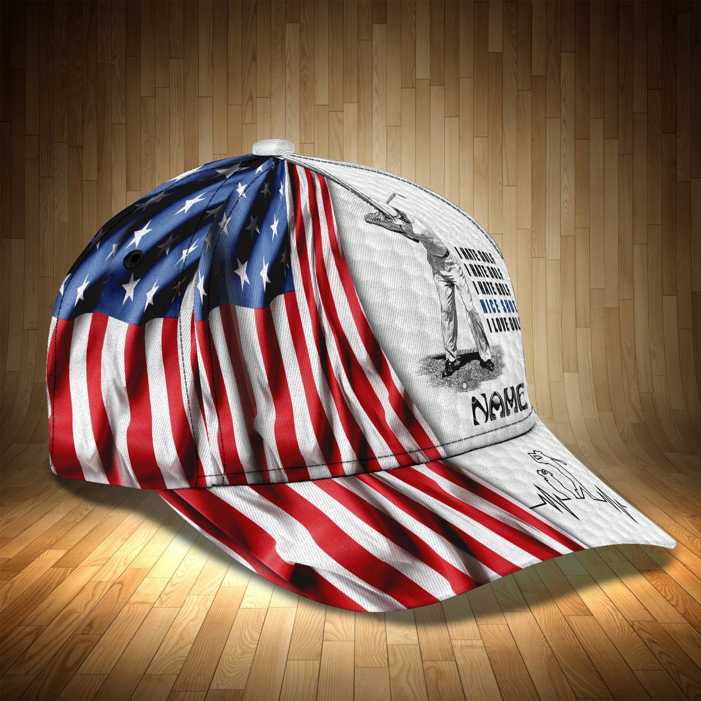 3D Classic Cap Golf 02 Personalized Name Cap Lasfour CA1418