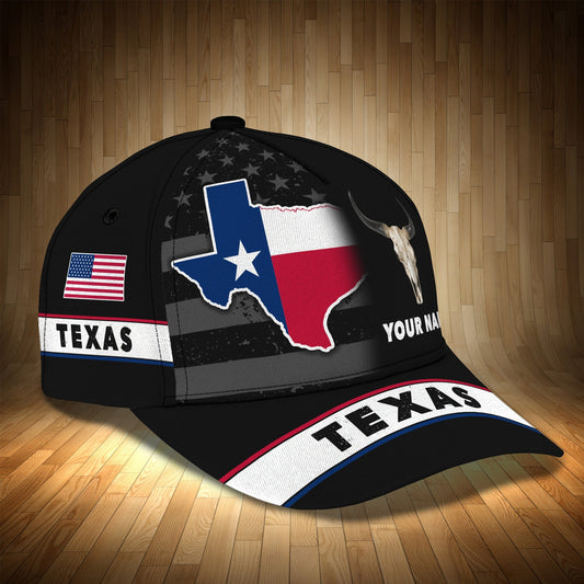 3D Classic Cap Texas Personalized Name Cap 01 Lasfour CA2384