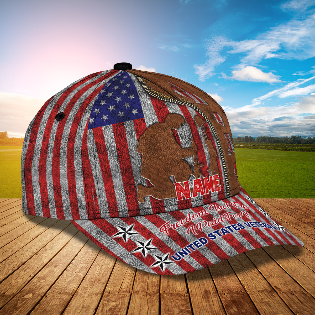 3D Classic Cap Us Veterans Personalized Name Cap Lasfour CA1809