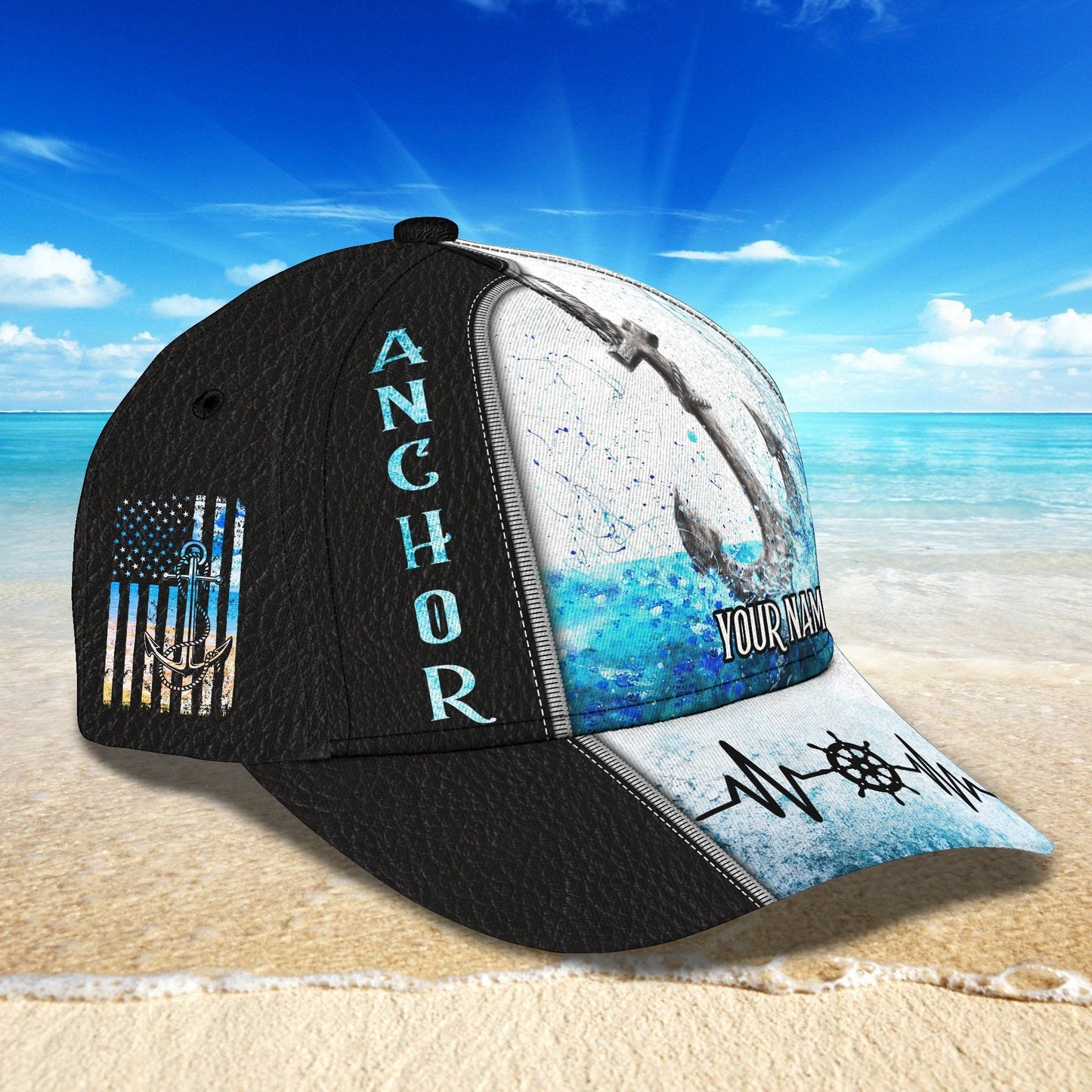 3D Classic Cap Anchor Personalized Name Cap Lasfour CA1640